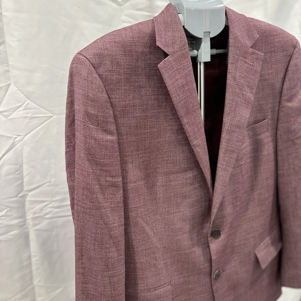 Ben Sherman Mens Blazer Sport Coat Casual Jacket 44R Two Button Burgundy